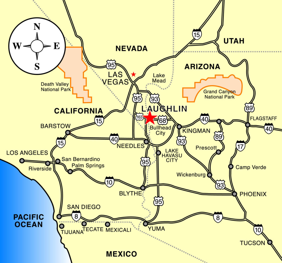 Driving directions to laughlin riverside resort hotel and casino 
