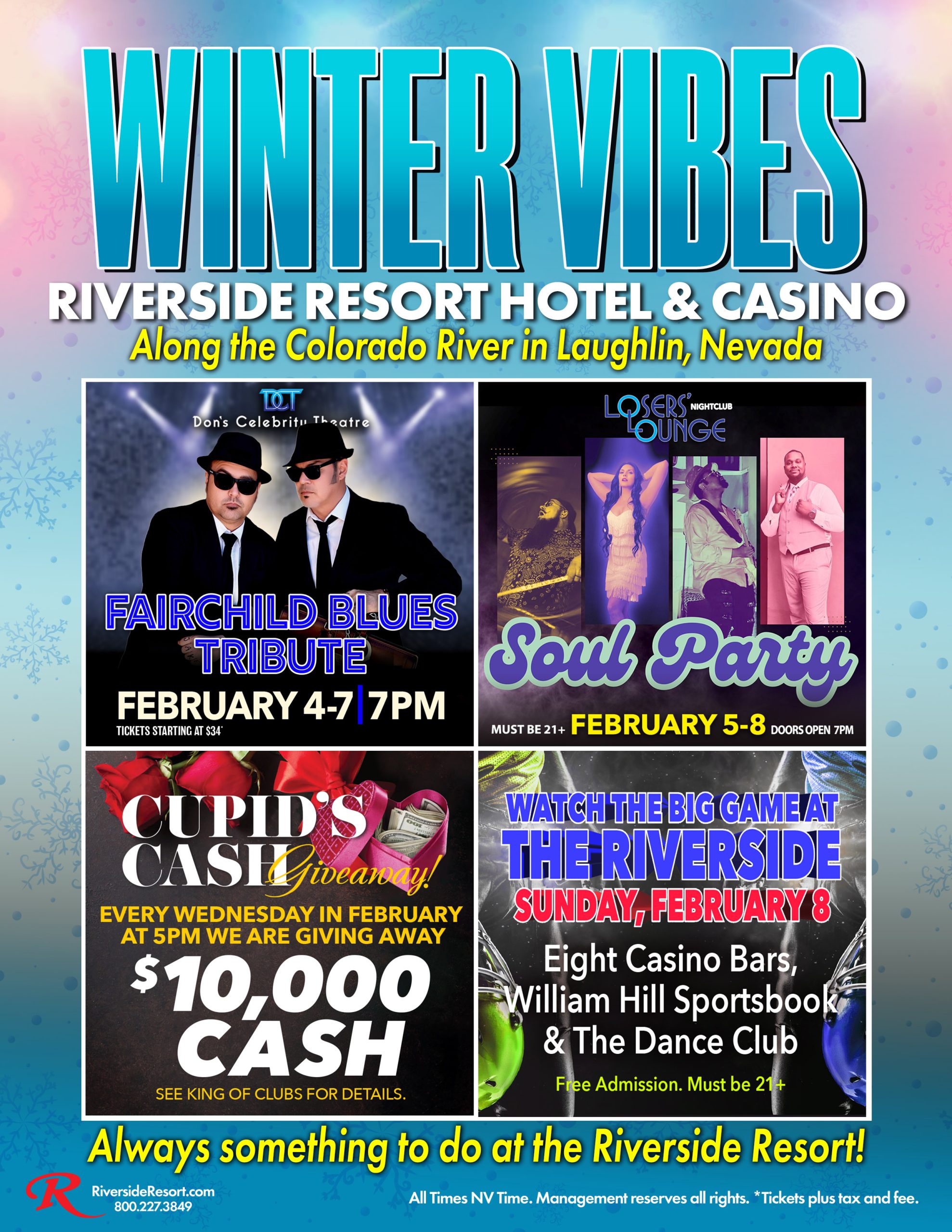 Riverside Resort Winter Vibes Poster