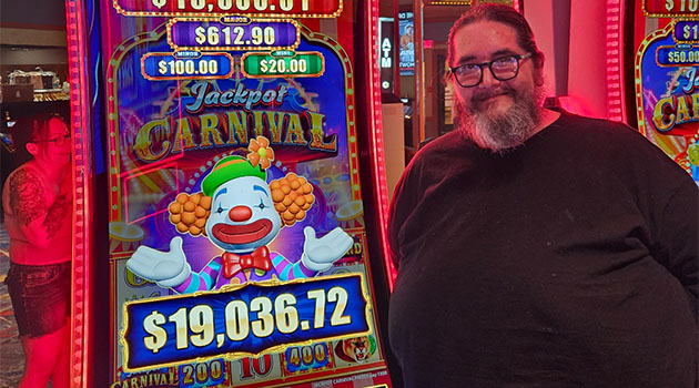 Jackpot winner at Riverside Resort Casino in Laughlin, Nevada $19,036