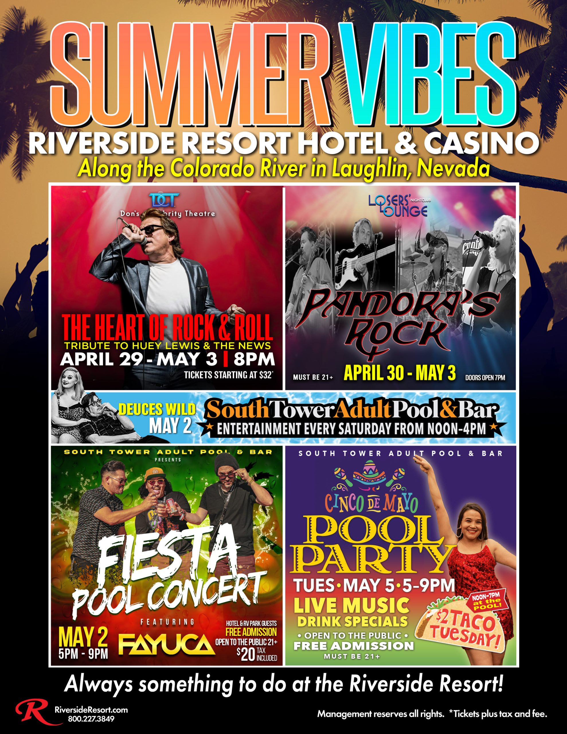 Weekend Summer Entertainment at Don Laughlin's Riverside Resort and Casino