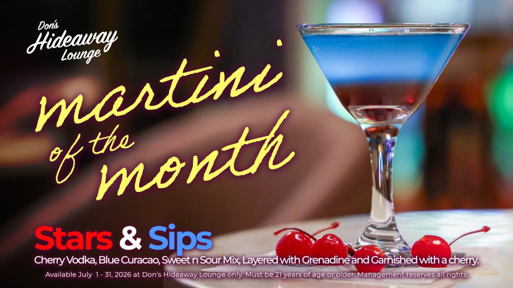 The Martini Lounge, Located on the second floor in the north tower.